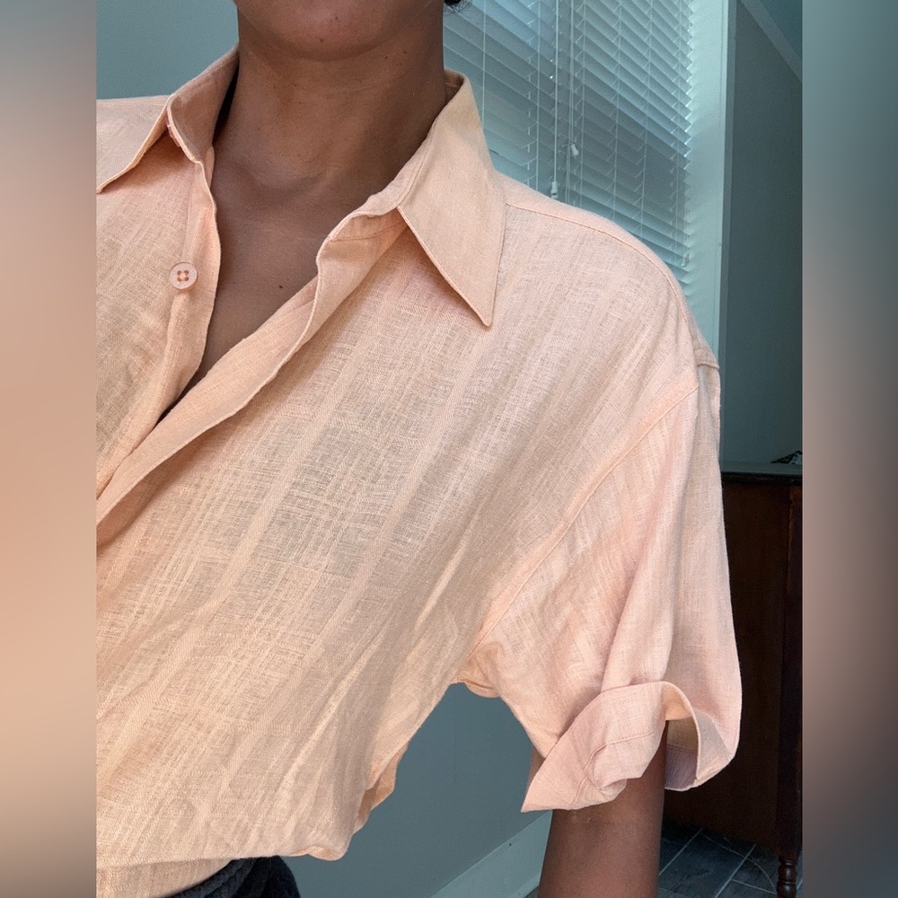Peach linen blouse
